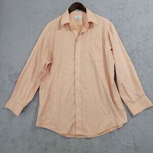 Enro Mens Peach Long Sleeve  Dress Shirt‎ Size 16 100% Cotton  JCT